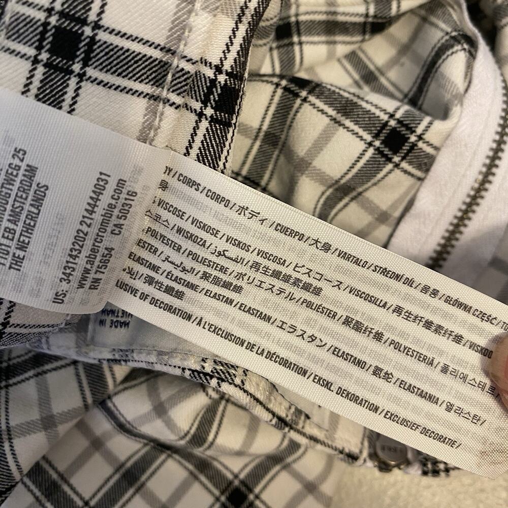 Hollister Women Junior Multicolor Stripe Plaid high Rise Mini Skirt Sz M Stretch - Picture 4 of 7